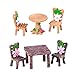 ADSE Ensemble de 4 bancs minuscules, Mini-chaises de Table, Accessoire de Maison de poupée de Jardin