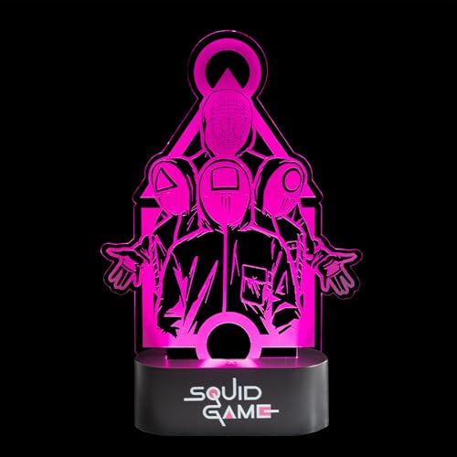 Grupo Erik Lampada Squid Game - Lampada da Comodino o da Tavolo LED Gaming con Cavo USB o Batterie AAA | Luce Notturna 16 x 23 x 5,5 cm