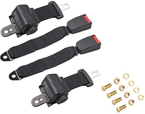 TOYI Universal Retractable Golf Cart Seat Belts Kit for EZGO, Yamaha, Club Car, Go Kart, UTV, Buggies and Bus - Set of 2 - Keep Inside The cart!