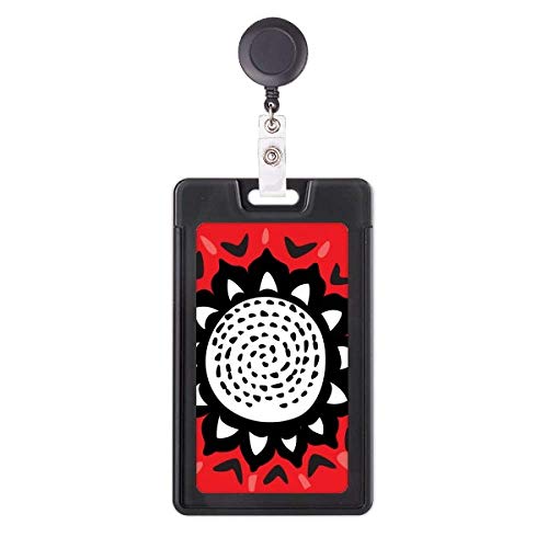 Funda retráctil para tarjetas con girasoles, ideal para el día a día en la oficina o universidad