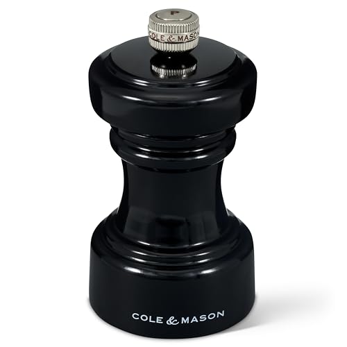 Cole & Mason H233067 Hoxton Black Gloss Pepper Mill, Precision+ Carbon