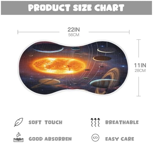 J JOYSAY Solar System Planet Orange Baby Burp Cloths for Boys Girls Large 22''x11'' Cotton 4 Layer Large Burp Cloths for Drool Babies one sizex42