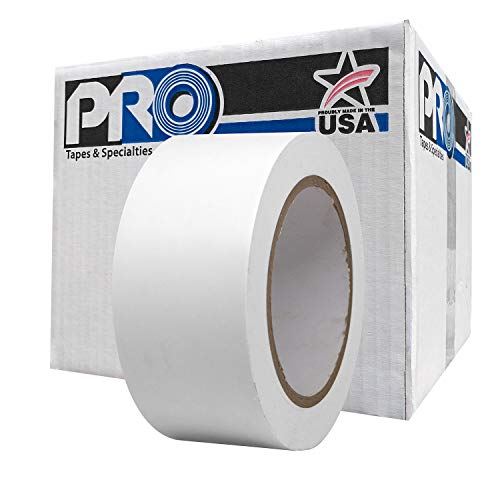 Image of ProTapes Pro 50 Premium Vinyl Safety Marking and Dance Floor Splicing Tape, 6 mils Thick, 36 yds Length x 2 inch Width, White (Pack of 24)