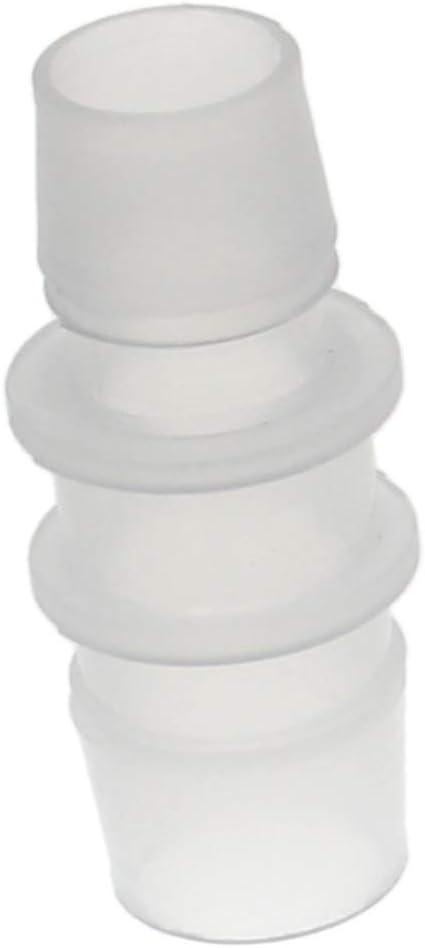 MroMax Aquarium Air Valve Connector Straight Clear White Plastic Airline Tubing 8mm/0.31" to 16mm/0.63", 2Pcs