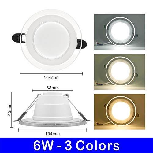 Focos empotrables LED para techos con poco espacio, luces de 6W tricolor 4