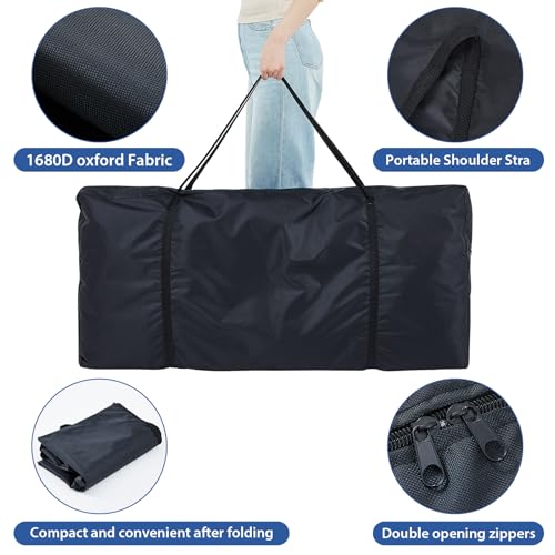 Huhumy DJ facade Carry Bag 1680d Oxford Cloth DJ Booth Facade Panel Carrying Bag Black Portable Equipment Case Reinforced Replacement (50 x 29.5 x 5.7 Inch)