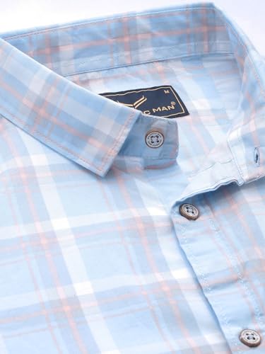 Image of Majestic Man Men Box Checkered Slim Fit Cotton Casual Shirt