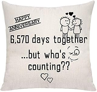 VAVSU Lovely Linens Pillowcases Cushion Covers Gift to Celebrate 10th 15th 20th 30th 40th Wedding Anniversary Husband Wife Someone Special Pillow Cases Keepsake (4th Anniversary)