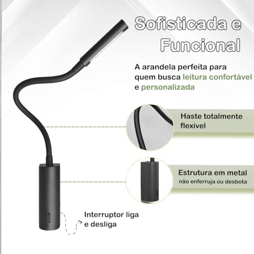 Arandela Leitura Foco Direcionável Led Interruptor 3W Bet67