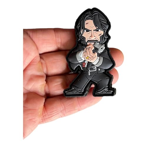 John Hitman PVC Patch: Our 3D PVC Rubber Morale Patch Created PVC. Measuring 2.99x2.63 inches, Perfect Size for Backpacks, Jackets, and Gear
