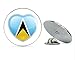 I Love Saint Lucia Glossy Heart Flag Round Metal 0.75