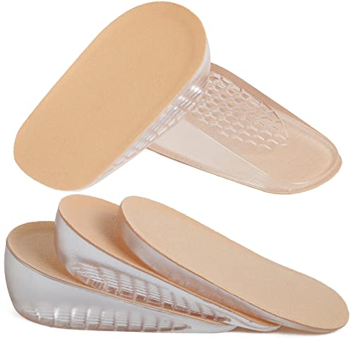 Olukssck 1 paire de Semelles de Talon d'augmentation la Hauteur en Gel, Talonnette Grandissante Invisibles pour Homme et Femme, Absorption des Chocs(S pour...