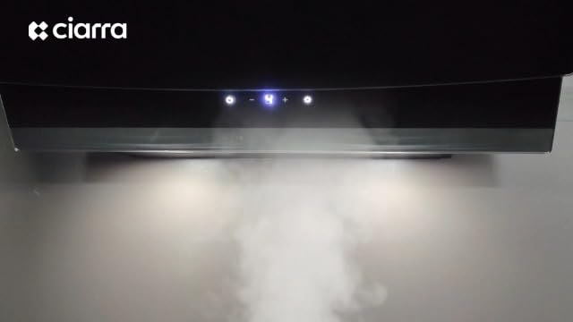 Bild 6 - CIARRA CBCB6736N Kopffreie Schräghaube Dunstabzugshaube 60 cm 650 m³/h Touch Control Dimmbar LED-Beleuchtung Abluft Umluft mit CBCF003 Aktivkohlefilter Glas Schwarz