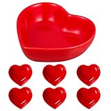 MUELODSIC Set de 6 Platos para Salsa Forma de Corazón, Cuencos de Cerámica para Vinagre y Salsas Dulces, Diseñados para Uso Hogar y Eventos Sociales