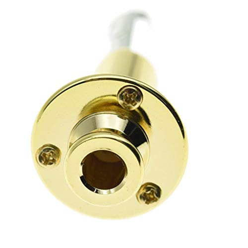 Dopro Copper Acoustic Electric Guitar Bass Mono Endpin Output Jack Strap Button Cylinder Jack Socket Gold - Image 4