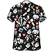 VillbeCoser Scrubs for Women V Neck Cute Printed Scrub Tops Women Nurse Shirt Soft Casual Uniform(D3312-Black S)