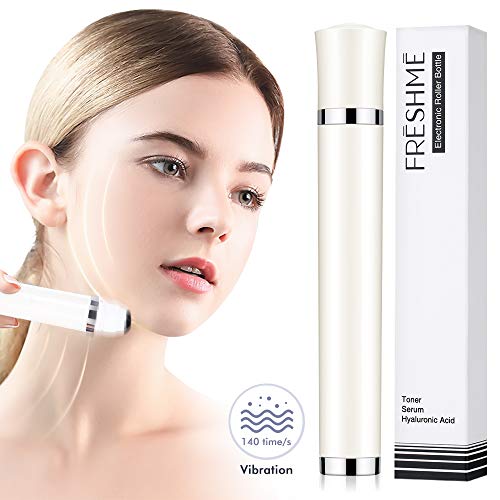 Electronic Refillable Roller Bottle - 10ml Container for Hyaluronic Acid Serum Essence Essential Oil Massage Skin Care Reusable Bottle with Stainless Steel Roller Balls