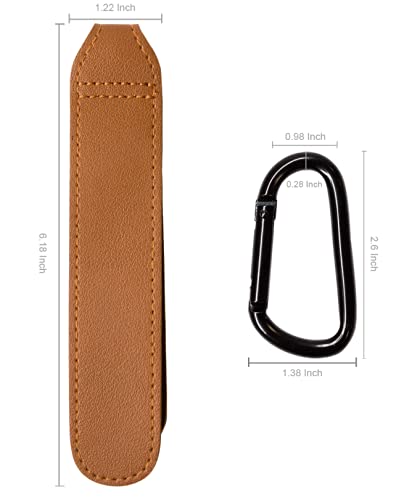 Mobearer | Baby Stroller Hooks Bag Hooks For Hanging Diaper Bags Multipurpose Hooks For Grocery Shopping Bags Premium Vegan Leather Pram Straps 2 Pcs (Brown) #TOP6