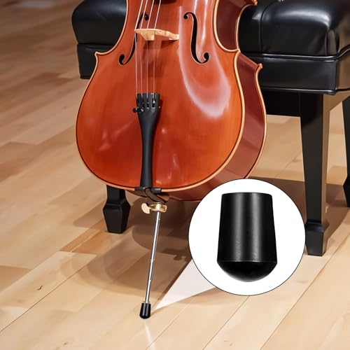 Teaaha 5 Stück Cello Endpin Gummi-Stachelschutz, schwarze, rutschfeste Gummispitze mit Anti-Rutsch-Matte