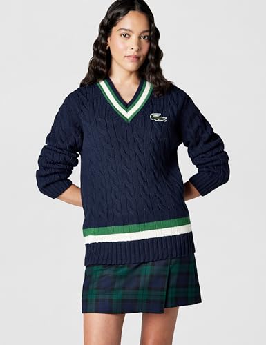 Image of Lacoste Men's Striped Wool Cable Knit Sweater