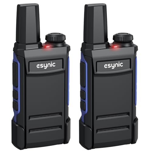 eSynic Walkie Talkies for Kid Ultra-Thin 2Pack Rechargeable Radio Walkie Talkies Long Range Adults Pocket-Sized Two Way Radio Support|VOX|Clear Sound|16CH for In&Outdoor etc