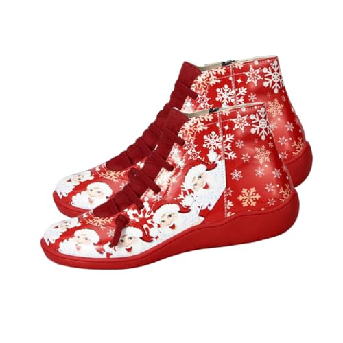 Bottines de fête respirantes et antidérapantes pour femme en rouge