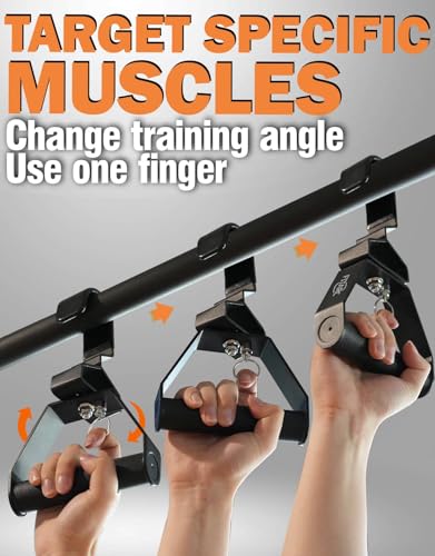Fitarc Pull Up & Lat Pull Down Grip, 12-Level Adjustable, Wrist-Friendly Deadlift Handle, 2pcs, Patented, black - Image 3