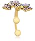 Bungsa Goldener Ohr Cuff Blume mit Zirkonia Kristall Stein Ohrstecker (Fake Piercing Ohrring Ohrstecker Ohrklemme Brass) (Ohrstecker Ohrringe Ohrhänger Creolen Ohrschmuck Ohrklemmen Damen Frauen)