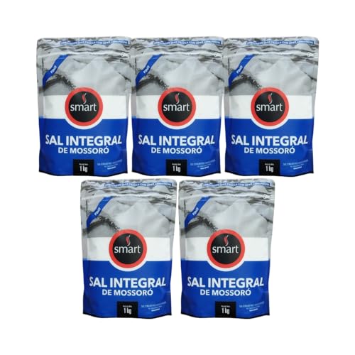 Kit com 5 Pouchs de Sal Integral de Mossoró Fino de 1kg cada – Smart