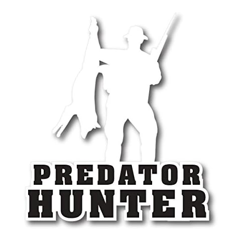 BOLDERGRAPHX 6163 Predator Hunter Decal with A Silhouette of A Man and A Coyote 5" Cover