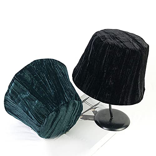 Chyjoey Packable Velvet Folds Fishing Bucket Cap Casual Fashion Solid Color Cap Camping Caps For Teens Girls #TOP4