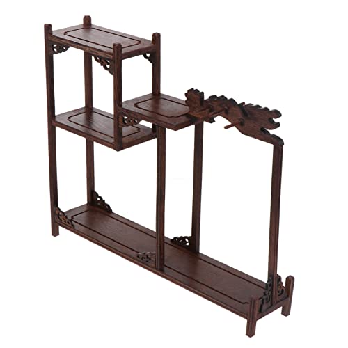 FUNOMOCYA Étagère Antique pour Décoration Support de Curiosités Sculptures Élégantes Finitions Soignées pour Maison Bureau