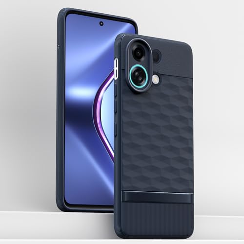 Image of Pikkme Back Cover for Oppo K13 Turbo 5G Camera Protection 3D Hexa Cube Design Silicone Protective Bumper Case (Blue)