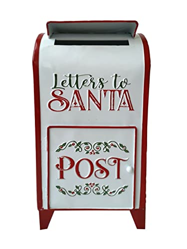 Buzón de correo electrónico hecho a mano, color rojo y blanco, con texto en inglés "Letters To Santa" Cover
