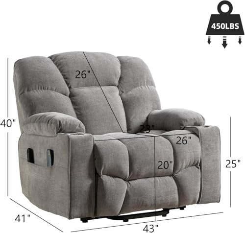 Sillón reclinable eléctrico gris oversized miniatura 2