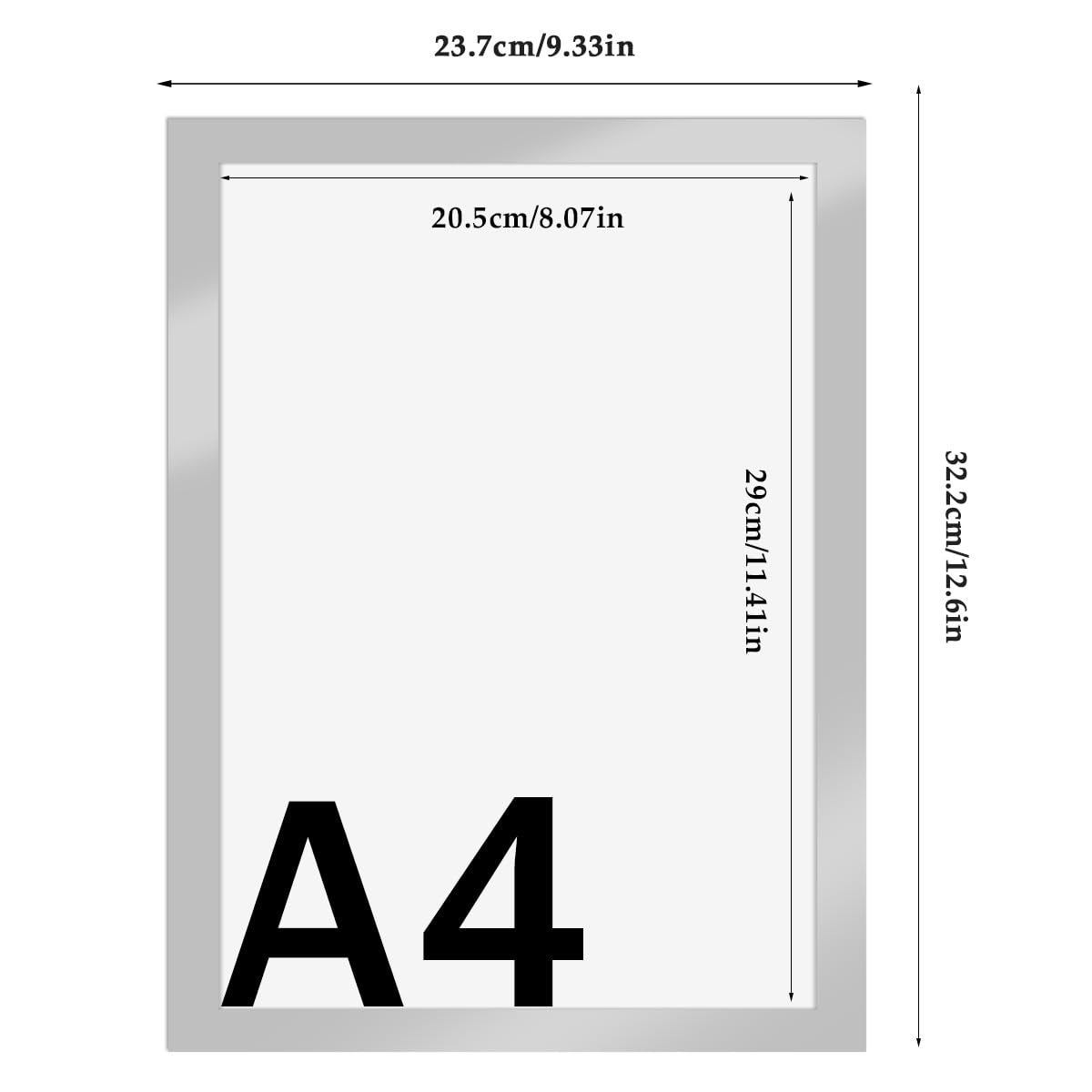 OTYMIOW Cornici Adesive da Parete 10PZ Cornice Adesiva A4 Magnetica Bianca Cornice Espositiva Adesiva Poster Cornice Autoadesiva con Chiusura Magnetica Cornice Magnetica Autoadesiva A4 Ufficio, Scuola