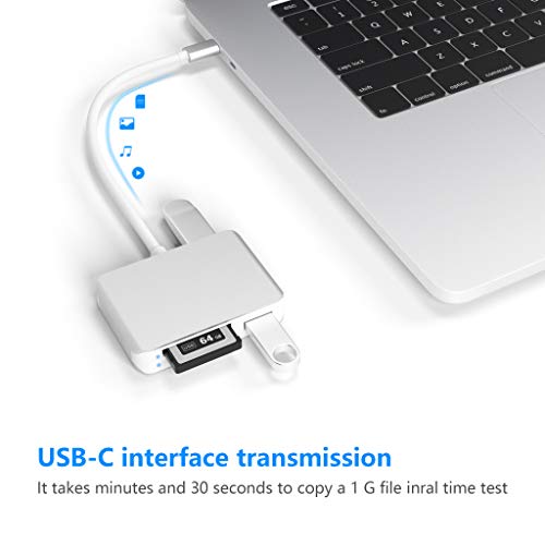 Image of XQD Card Reader USB C,XQD /SD /TF Card Reader Type C,Dual USB3.0 Card Adapter Read 3 Cards for SD(HC /XC),TF, Sony G Series, Lexar USB Mark Card, Compatible for Type-C Smartphone, Support Windows /Mac OS