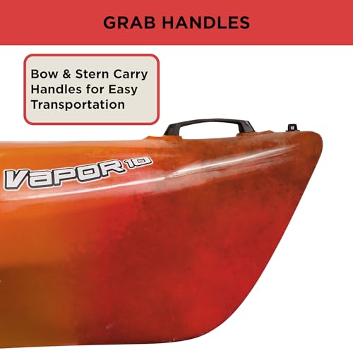 Old Town Vapor 10 Solo Sit-Inside Recreational Paddle Kayak, 10 ft, Horizon