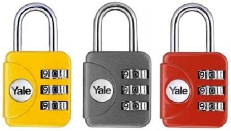 Yale YP1/28/121/1 Padlock, Yellow-Red-Dark Grey