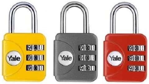 Yale YP1/28/121/1 Padlock, Yellow-Red-Dark Grey