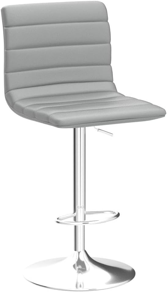 NicBex Swivel Bar Stools Modern PU Leather Adjustable Barstools, Kitchen Island Counter Bar Stools Set of 2,(Grey Color)