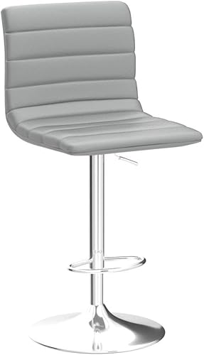 Miniatura 5 de NicBex Taburetes de bar giratorios modernos de piel sintética ajustables, taburetes de bar para isla de cocina, juego de 2, (color gris)