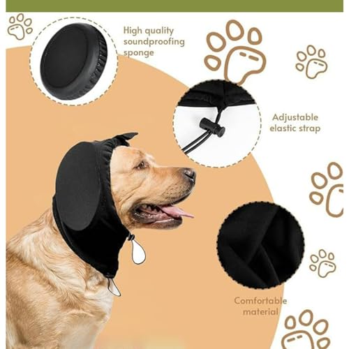 Hörschutz Hund, Hunde Gehörschutz Silvester, Gehörschutz Hund Klein, Dog Ear Muffs Noise Protection, Gehörschutz Gegen Feuerwerk für Kleine Große Hunde (Blau, L)