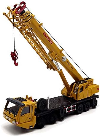 E Mart Kids Alloy Die Cast Model Toy Engineering Heavy Crane Truck Vehicle Car Simulation Miniature 1:55 Yellow Gift
