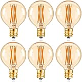 E17 LED エジソン電球 調光器対応 4W (40W形相当) 2700K 電球色 フィラメント 340lm 茶色 レトロ G50 ミニボール電球 PSE認証済み 6個入