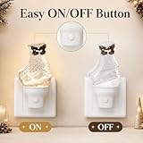Christmas Ski Boots Ice Skate Plug in Night Light, Glitter Water Nightlight with USB Cord, Swirling Glitter LED Holiday Decor for Bedroom Kitchen Nursery Hallway Bathroom Home, Gifts for Kids Adults