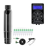 Kit De Machine À Tatouer, Stylo Rotatif, Alimentation LCD, D'artiste, Fournitures Tatouage, Maquillage Permanent Facile à Utiliser(With One Box Needles)