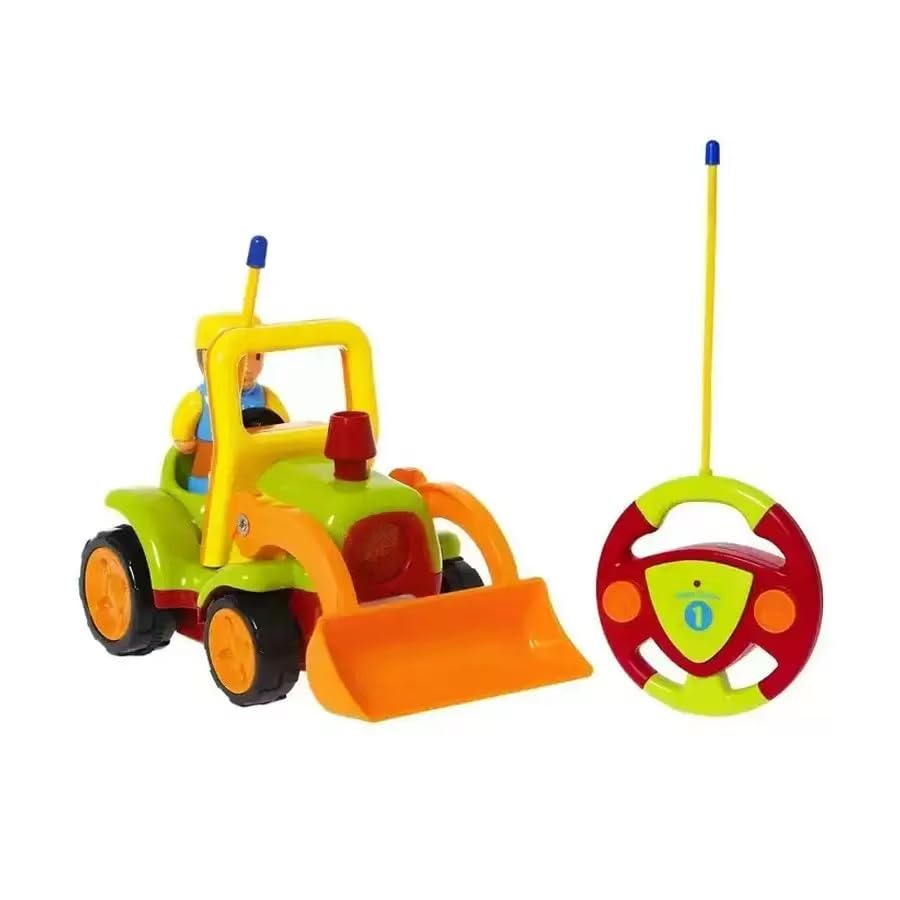 Habuddy RC Bulldozer for Toddlers 18M+, 2-Button Remote, Gift for Kids