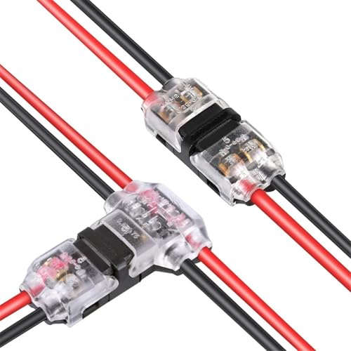 Connecteur de fil 2 broches compact en T et I pour raccordement électrique rapide