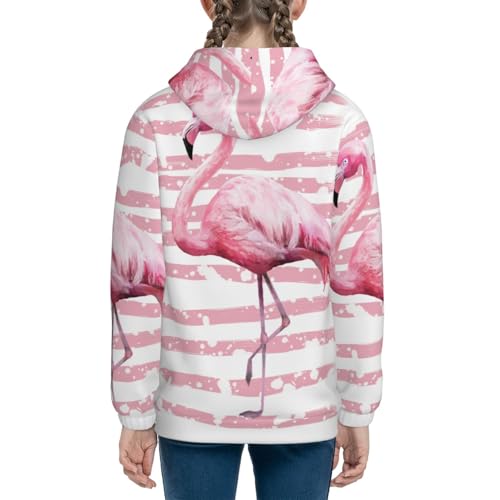 Flamingo Kids Pullover Hoodies Boys Sweatshirts Girls Athletic Clothes with Pocket4